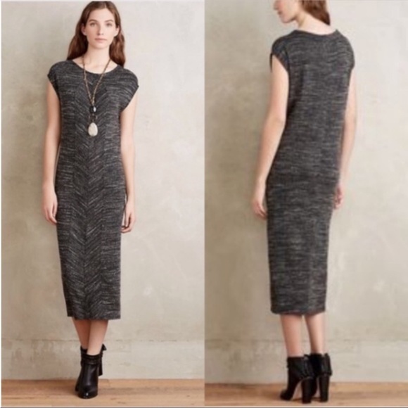 ANTHROPOLOGIE Dolan Siphon left coast gray short sleeve space dyed maxi dress - Picture 1 of 7